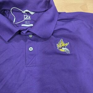 Cutter & Buck Men 1XB Purple Minnesota Vikings Polo/Golf Shirt Upside-down logo!